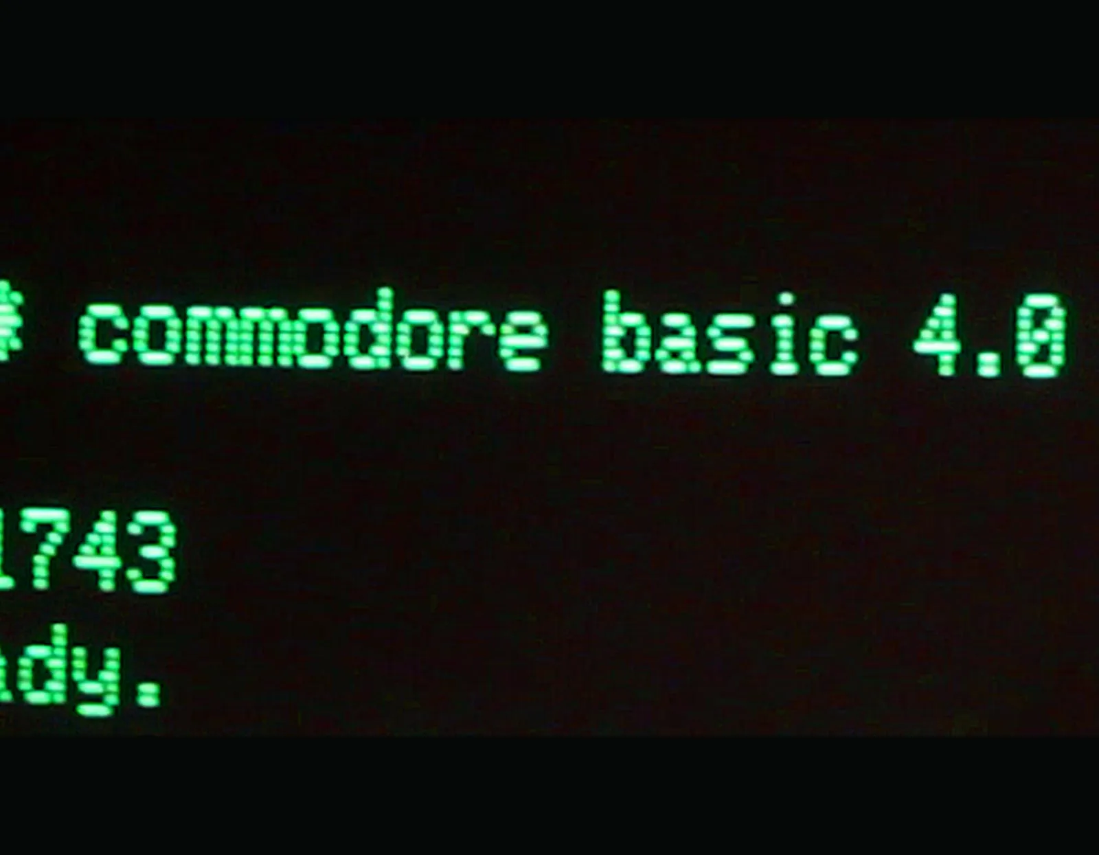 Green text on an old Commodore PET monochrome screen